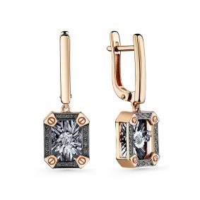 Золотые серьги GRIGORIEV Г02-11-51083-13-00-1 с бриллиантом и чёрным бриллиантом Г02-11-51083-13-00-1 фото