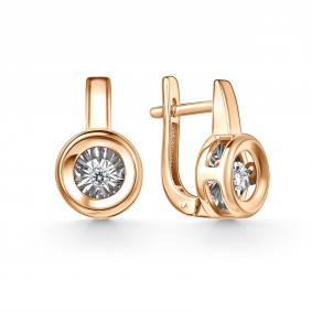 Золотые серьги GRIGORIEV Г02-11-51127-11-00 с бриллиантом Г02-11-51127-11-00 фото