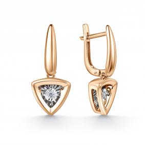 Золотые серьги GRIGORIEV Г02-11-51129-11-00-1 с бриллиантом Г02-11-51129-11-00-1 фото