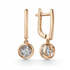 Золотые серьги GRIGORIEV Г02-11-51201-11-00-1 с бриллиантом Г02-11-51201-11-00-1 фото