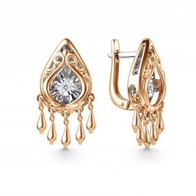 Золотые серьги GRIGORIEV Г02-11-51213-11-00-1 с бриллиантом Г02-11-51213-11-00-1 фото