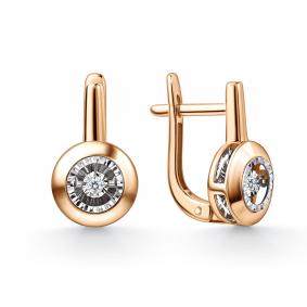 Золотые серьги GRIGORIEV с танцующим бриллиантом Г02-11-51219-11-00 Г02-11-51219-11-00 фото