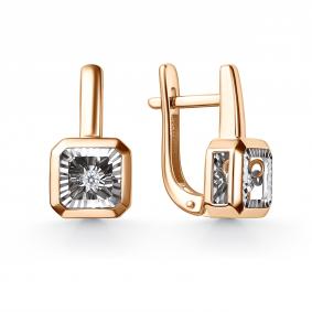 Золотые серьги GRIGORIEV Г02-11-51224-11-00 с бриллиантом Г02-11-51224-11-00 фото