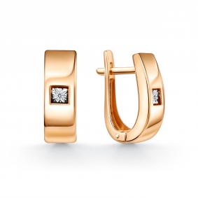 Золотые серьги GRIGORIEV Г02-11-51239-11-00 с бриллиантом Г02-11-51239-11-00 фото