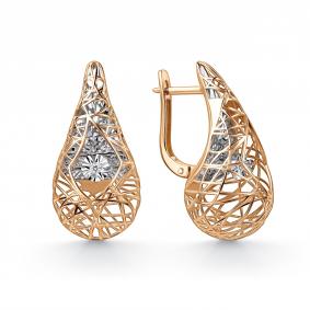 Золотые серьги GRIGORIEV Г02-11-51281-11-00 с бриллиантом Г02-11-51281-11-00 фото