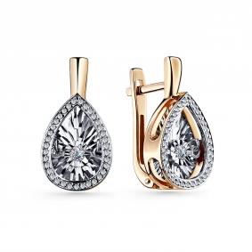 Золотые серьги GRIGORIEV Г02-11-5497-31-00-1 с бриллиантом Г02-11-5497-31-00-1 фото