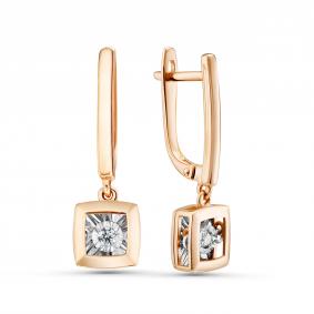 Золотые серьги GRIGORIEV Г02-11-5704-11-00 с бриллиантом Г02-11-5704-11-00 фото