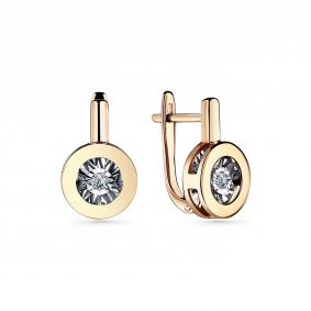 Золотые серьги GRIGORIEV Г02-11-5742-11-00-1 с бриллиантом Г02-11-5742-11-00-1 фото