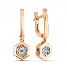 Золотые серьги GRIGORIEV Г02-11-5745-11-00 с бриллиантом Г02-11-5745-11-00 фото