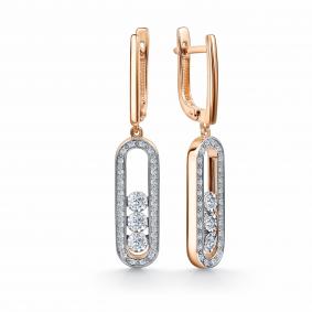 Золотые серьги GRIGORIEV Г02-11-5833-31-00-1 с бриллиантом Г02-11-5833-31-00-1 фото