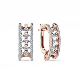 Золотые серьги GRIGORIEV Г02-11-5872-11-00 с бриллиантом Г02-11-5872-11-00 фото