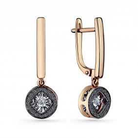 Золотые серьги GRIGORIEV Г02-11-5924-13-00-1 с бриллиантом и чёрным бриллиантом Г02-11-5924-13-00-1 фото