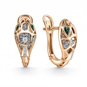 Золотые серьги GRIGORIEV Г02-11-5941-31-01-1 с бриллиантом и изумрудом Г02-11-5941-31-01-1 фото