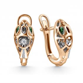 Золотые серьги GRIGORIEV Г02-11-5941-31-01 с бриллиантом и изумрудом Г02-11-5941-31-01 фото