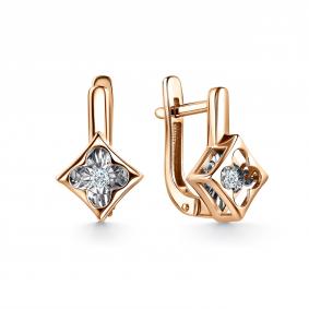 Золотые серьги GRIGORIEV Г02-11-5957-11-00 с бриллиантом Г02-11-5957-11-00 фото