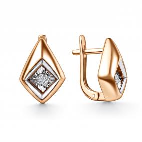Золотые серьги GRIGORIEV Г02-11-71336-31-00 с бриллиантом Г02-11-71336-31-00 фото