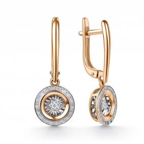 Золотые серьги GRIGORIEV с танцующим бриллиантом Г02-11-71373-31-00-1 Г02-11-71373-31-00-1 фото