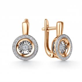 Золотые серьги GRIGORIEV с танцующим бриллиантом Г02-11-71373-31-00 Г02-11-71373-31-00 фото