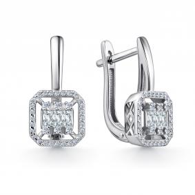 Серьги из белого золота GRIGORIEV Г02-12-01057-11-00 с бриллиантом Г02-12-01057-11-00 фото
