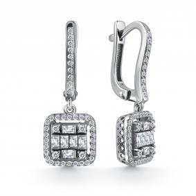 Серьги из белого золота GRIGORIEV Г02-12-01095-11-00-1 с бриллиантом Г02-12-01095-11-00-1 фото