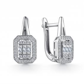 Серьги из белого золота GRIGORIEV Г02-12-01097-11-00 с бриллиантом Г02-12-01097-11-00 фото