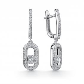 Серьги из белого золота GRIGORIEV Г02-12-01115-31-00-1 с бриллиантом Г02-12-01115-31-00-1 фото