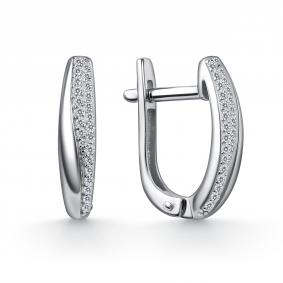 Серьги из белого золота GRIGORIEV Г02-12-01302-21-00 с бриллиантом Г02-12-01302-21-00 фото