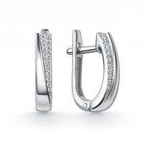 Серьги из белого золота GRIGORIEV Г02-12-01303-21-00 с бриллиантом Г02-12-01303-21-00 фото