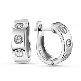 Серьги из белого золота GRIGORIEV Г02-12-0562-11-00 с бриллиантом Г02-12-0562-11-00 фото