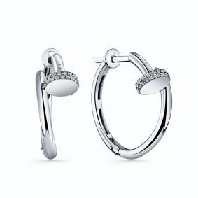 Серьги из белого золота GRIGORIEV Г02-12-0592-11-00 с бриллиантом Г02-12-0592-11-00 фото