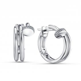 Серьги из белого золота GRIGORIEV Г02-12-0754-11-00 с бриллиантом Г02-12-0754-11-00 фото