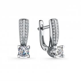 Серьги из белого золота GRIGORIEV Г02-12-0794-31-00-1 с бриллиантом Г02-12-0794-31-00-1 фото