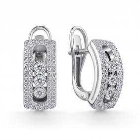 Серьги из белого золота GRIGORIEV Г02-12-0824-31-00 с бриллиантом Г02-12-0824-31-00 фото
