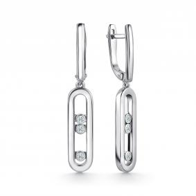 Серьги из белого золота GRIGORIEV Г02-12-0951-11-00 с бриллиантом Г02-12-0951-11-00 фото