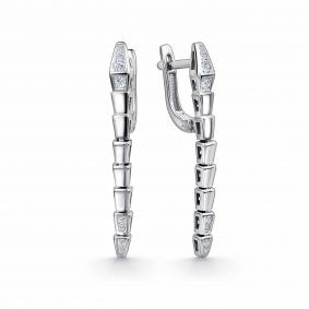 Серьги Символ года Змея из белого золота GRIGORIEV с бриллиантом Г02-12-0973-11-00-1 Г02-12-0973-11-00-1 фото