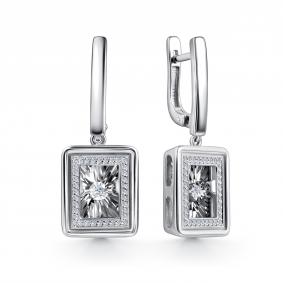 Серьги из белого золота GRIGORIEV Г02-12-51024-31-00-1 с бриллиантом Г02-12-51024-31-00-1 фото