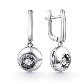 Серьги из белого золота GRIGORIEV Г02-12-51028-11-00-1 с бриллиантом Г02-12-51028-11-00-1 фото