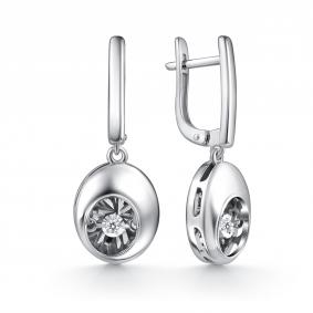 Серьги из белого золота GRIGORIEV Г02-12-51030-11-00-1 с бриллиантом Г02-12-51030-11-00-1 фото