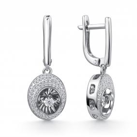 Серьги из белого золота GRIGORIEV Г02-12-51031-31-00-1 с бриллиантом Г02-12-51031-31-00-1 фото