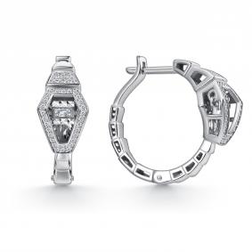 Серьги из белого золота GRIGORIEV Г02-12-51042-31-00 с бриллиантом Г02-12-51042-31-00 фото