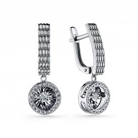 Серьги из белого золота GRIGORIEV Г02-12-51043-31-00-1 с бриллиантом Г02-12-51043-31-00-1 фото