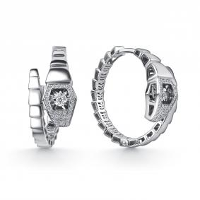 Серьги из белого золота GRIGORIEV Г02-12-51058-11-00 с бриллиантом Г02-12-51058-11-00 фото