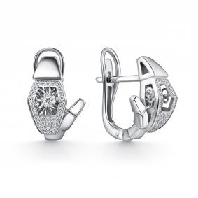 Серьги из белого золота GRIGORIEV Г02-12-51058-31-00-1 с бриллиантом Г02-12-51058-31-00-1 фото