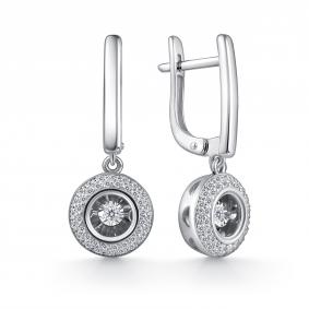 Серьги из белого золота GRIGORIEV с танцующим бриллиантом Г02-12-51061-31-00-1 Г02-12-51061-31-00-1 фото