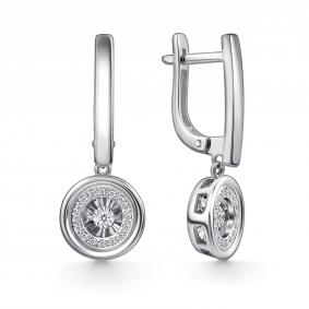 Серьги из белого золота GRIGORIEV Г02-12-51064-31-00-1 с бриллиантом Г02-12-51064-31-00-1 фото