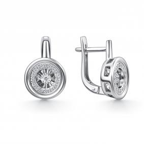 Серьги из белого золота GRIGORIEV Г02-12-51064-31-00 с бриллиантом Г02-12-51064-31-00 фото
