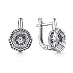 Серьги из белого золота GRIGORIEV Г02-12-51065-31-00 с бриллиантом Г02-12-51065-31-00 фото