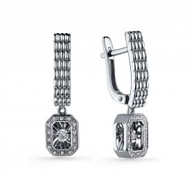 Серьги из белого золота GRIGORIEV Г02-12-51066-31-00-1 с бриллиантом Г02-12-51066-31-00-1 фото