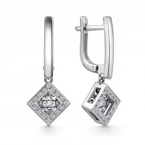 Серьги из белого золота GRIGORIEV Г02-12-51081-11-00-1 с бриллиантом Г02-12-51081-11-00-1 фото