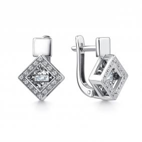 Серьги из белого золота GRIGORIEV Г02-12-51081-11-00 с бриллиантом Г02-12-51081-11-00 фото